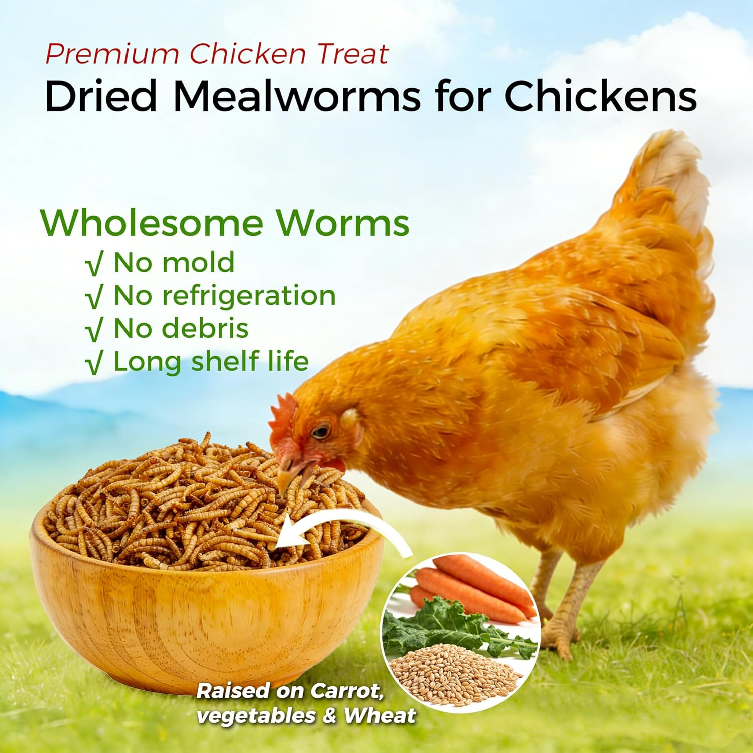Dried Mealworms for Chickens