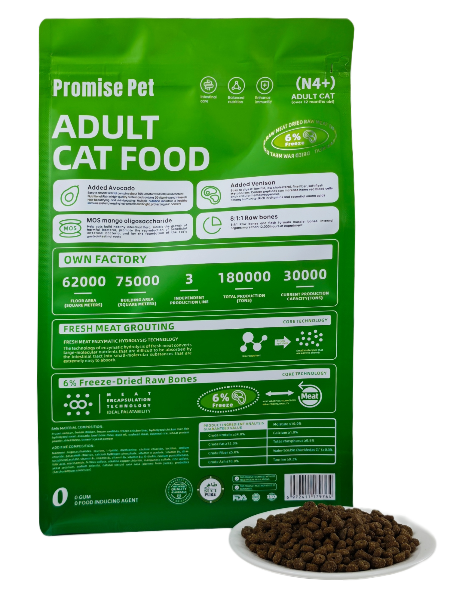 Venison and avocado cat food