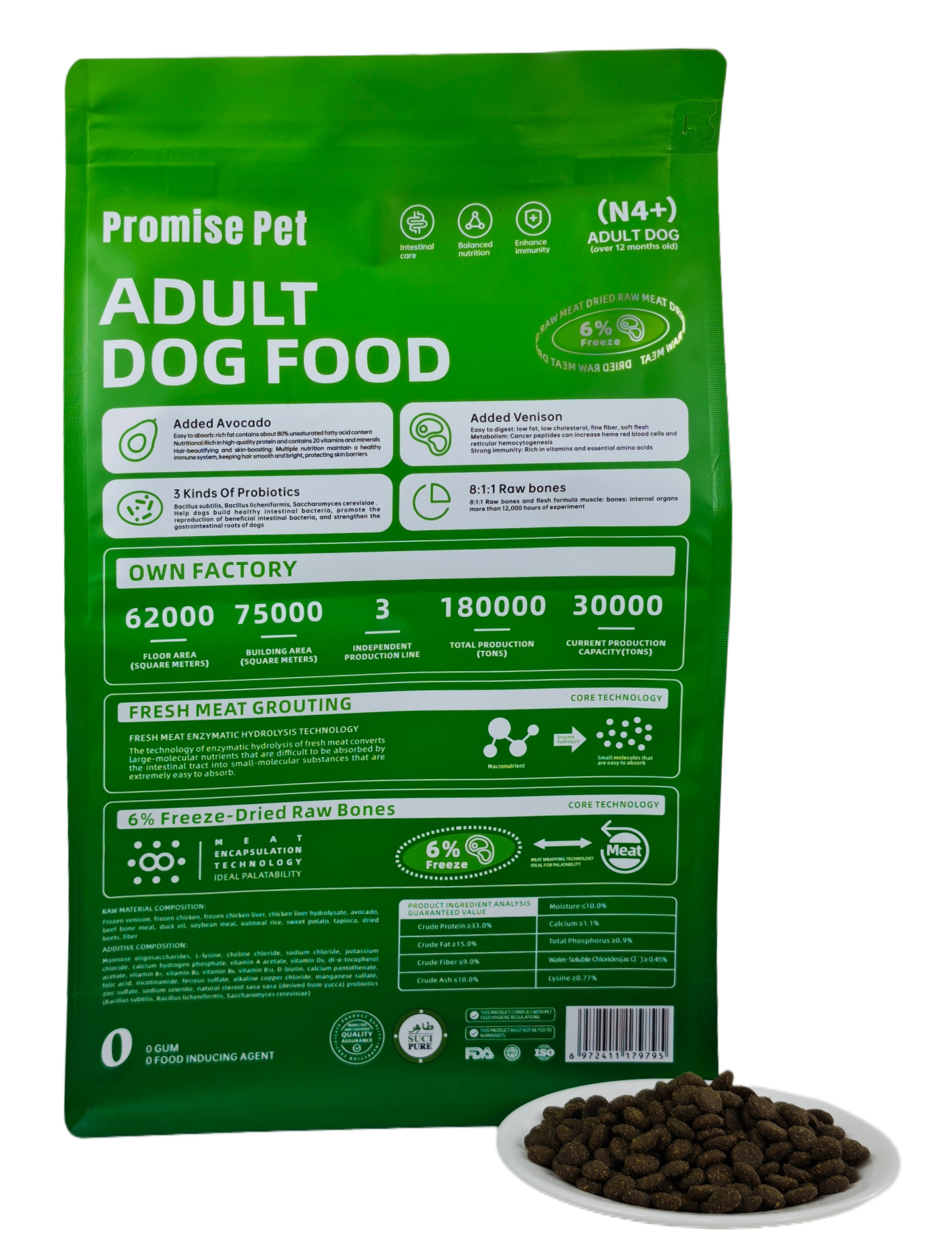 Venison and avocado dog food