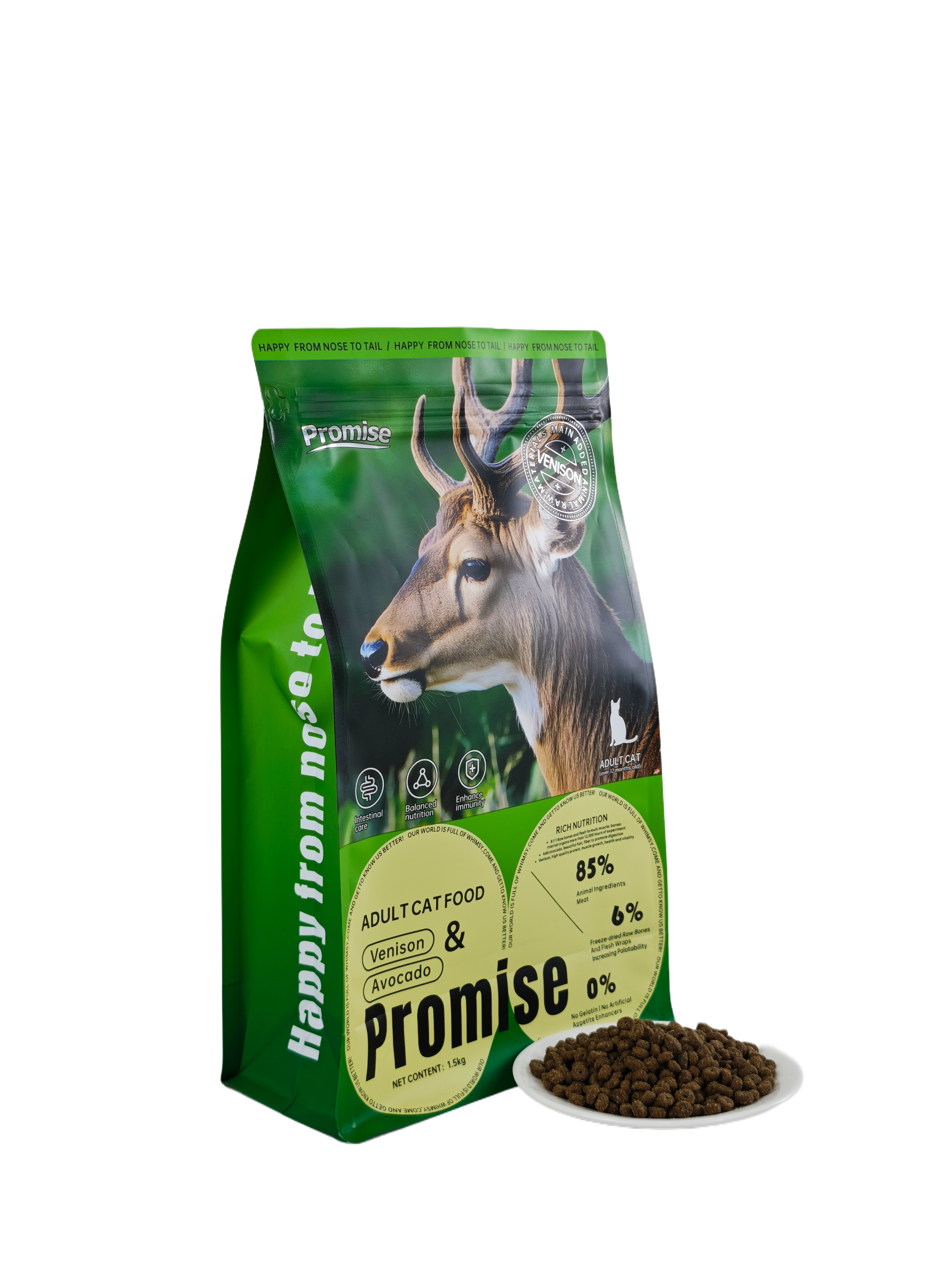 Venison and avocado cat food